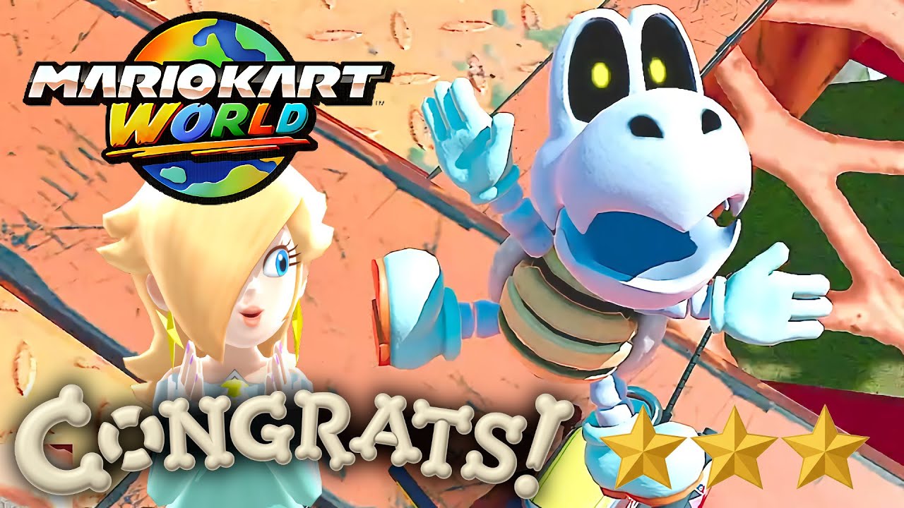 Mario Kart World Dry Bones Gameplay Leaf Cup 150cc 3 Stars