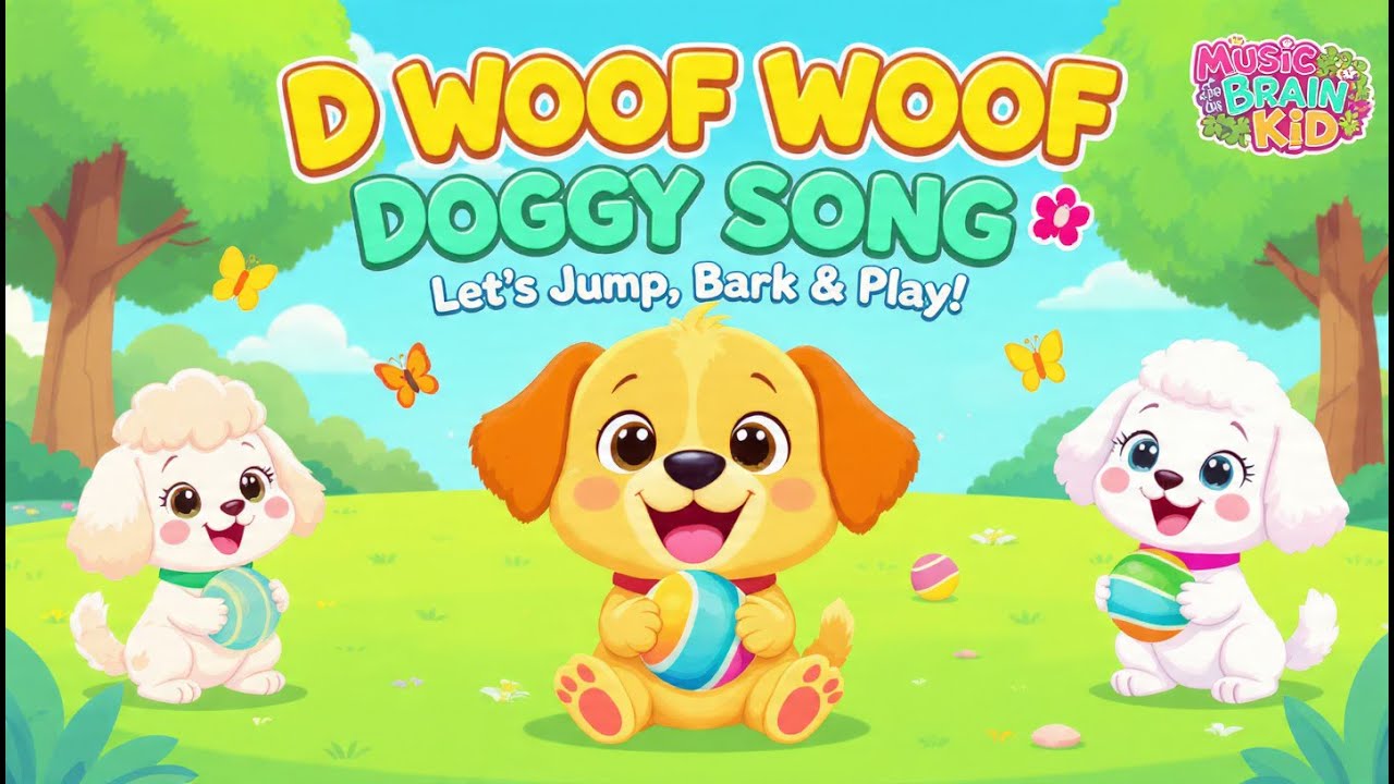 🐶 Woof Woof Doggy Song 🎵 | Fun Animal Song for Kids | Music For Brain Kid
