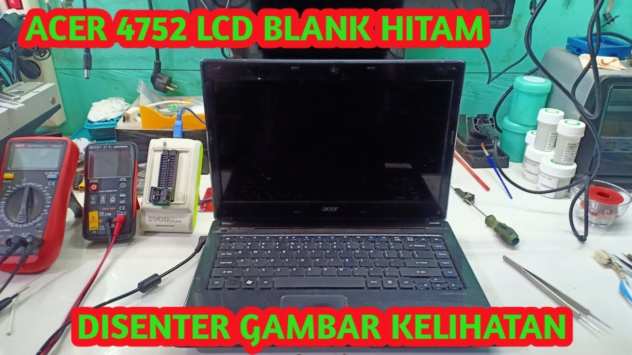 CARA MEMPERBAIKI LCD LAPTOP BLANK HITAM -- BACKLIGHT MATI