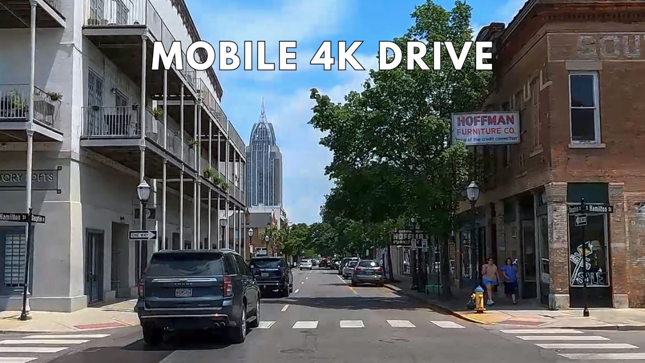 Mobile Alabama 4K Driving Tour | Explore Historic Downtown & Gulf Coast Charm