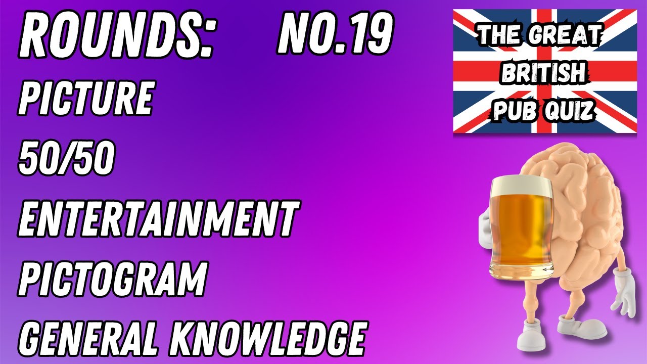 Great British Pub Quiz: Picture Round, 50/50, Entertainment, Pictogram & General Knowledge No.19