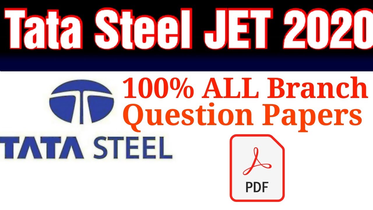 Tata Steel JET Question Paper pdf  | Tata Steel JET 2020 Previous year paper