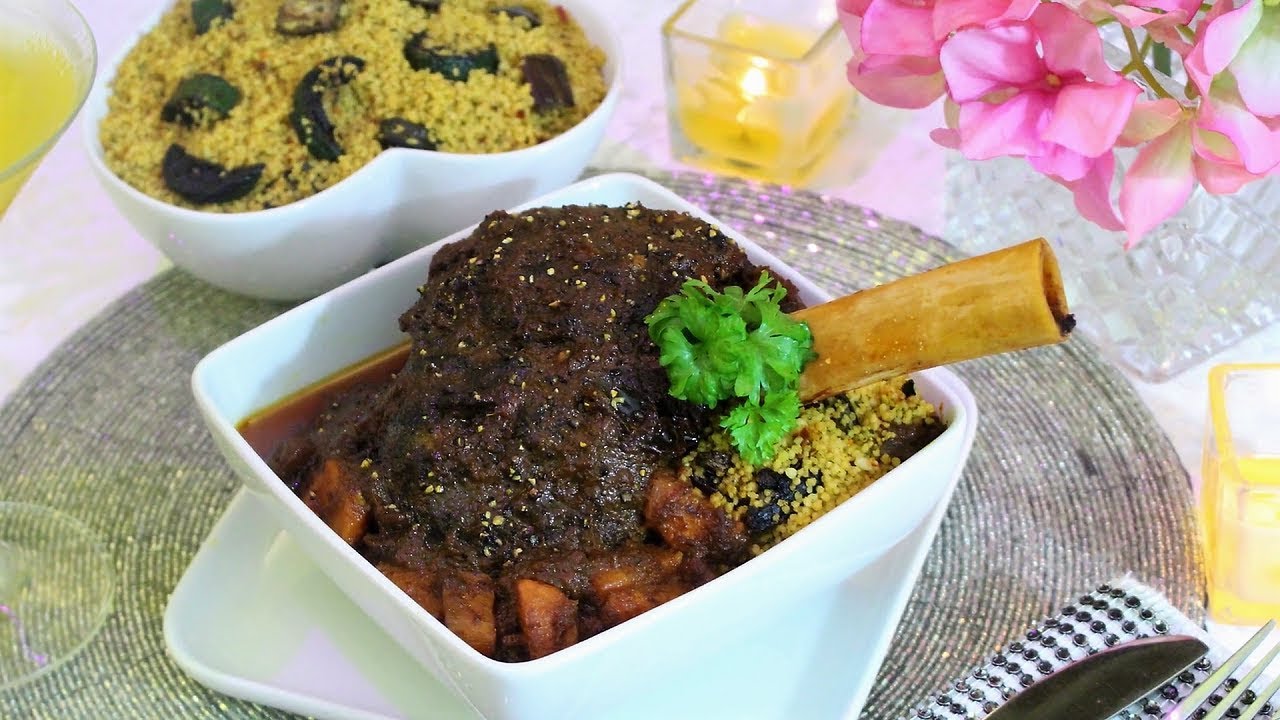 Slow Cooked Moroccan Style Lamb Shank (cuisine Marocaine ma facon) Recette d'agneau