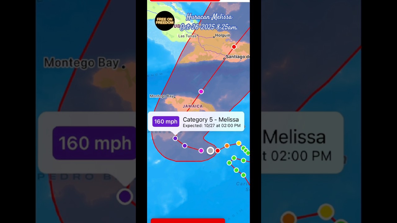 🚨Huracan Melissa Rumbo a Cuba. Oct 26-25 8:25 am🚨