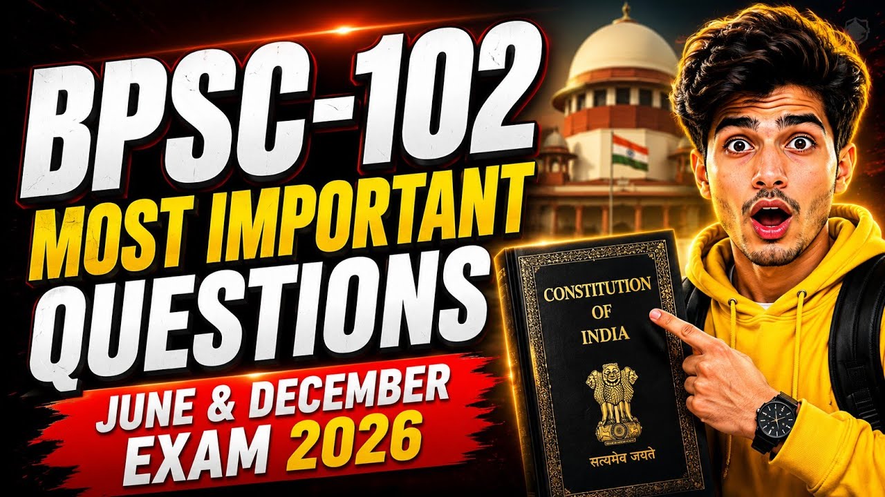BPSC 102  Important Questions 2026 | BPSC 102 important questions in english | Bpsc 102  #ignou