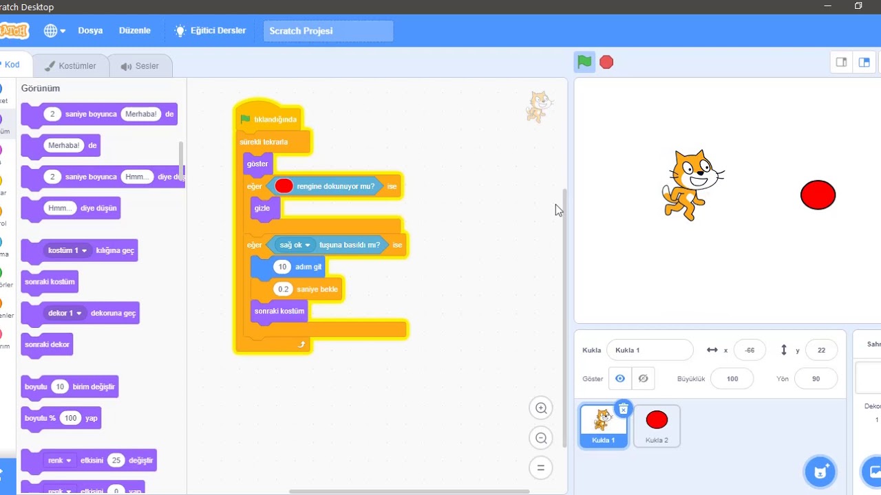 Scratch Algılama Komutları
