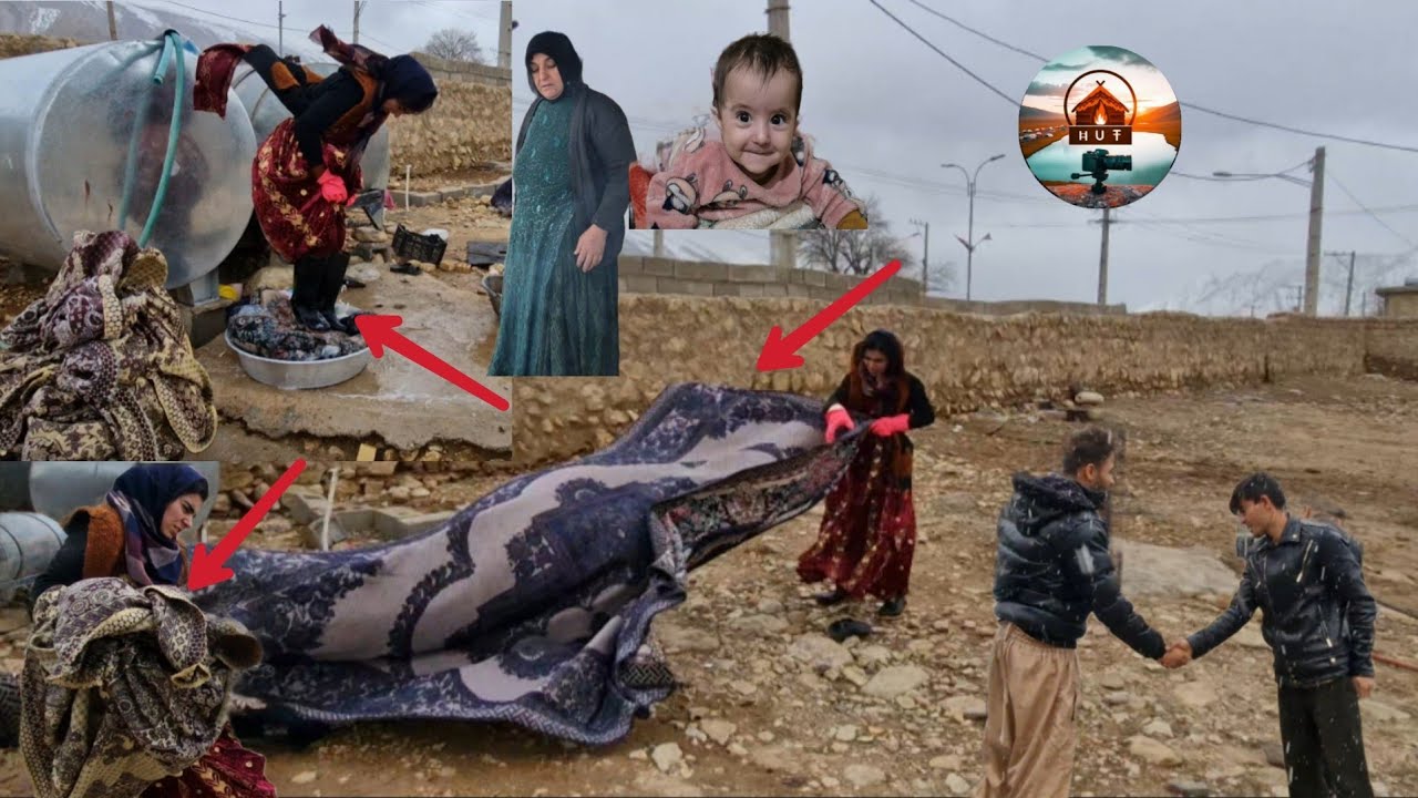The mother-in-law who forces her daughter-in-law to wash the carpet in the wind and cold weather 