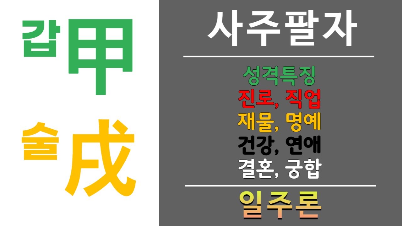 내 사주에 갑술일주가 있으면? 정직하고 언변이 뛰어나다.
