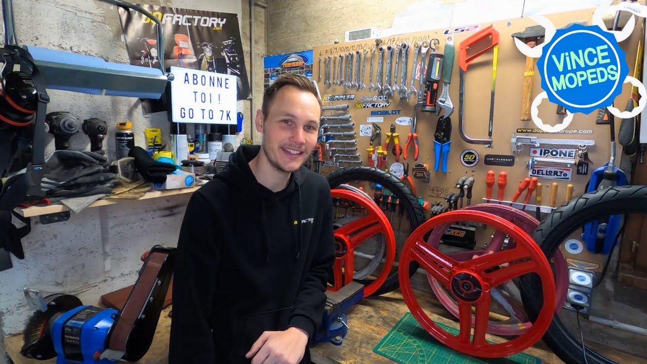 Présentation des mes nouvelles jantes - PEUGEOT 103 SP -