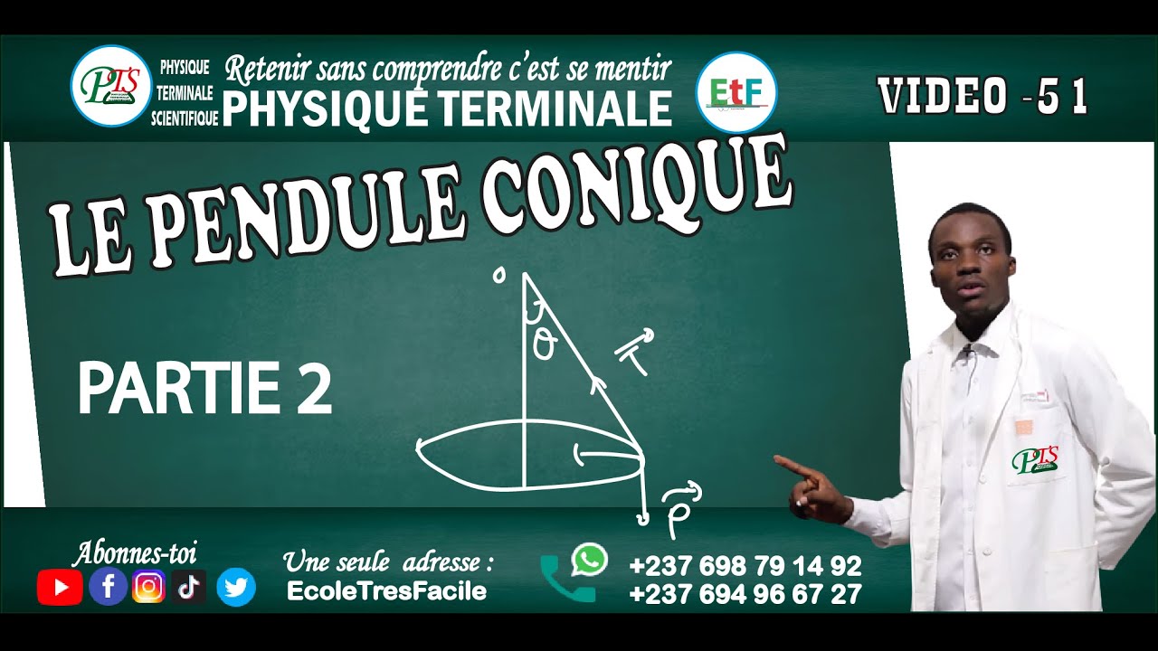 Physique Terminale #51 : Application des lois de Newton - le pendule conique - question 2 et 3