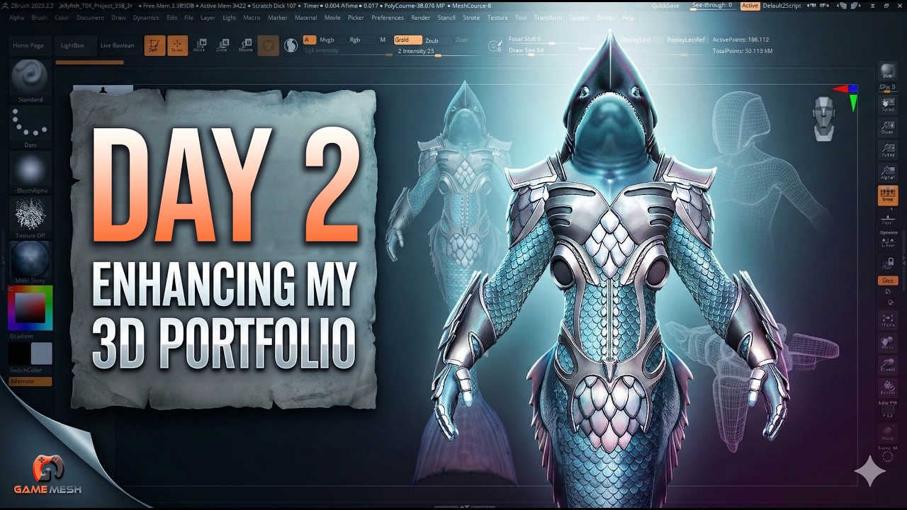 Day 02 of Enhancing my 3D Portfolio