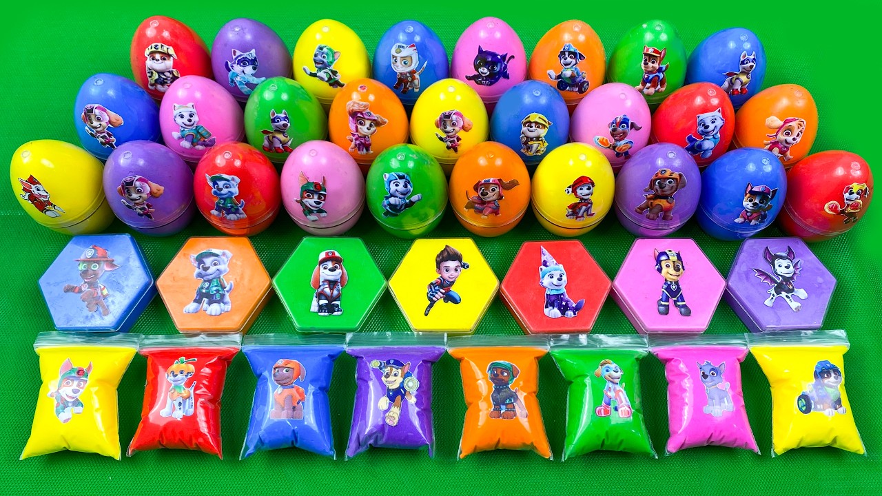 Rainbow Slime 🌈 Paw Patrol Clay Slime Coloring: Ryder, Chase, Marshall,...Satisfying ASMR Video
