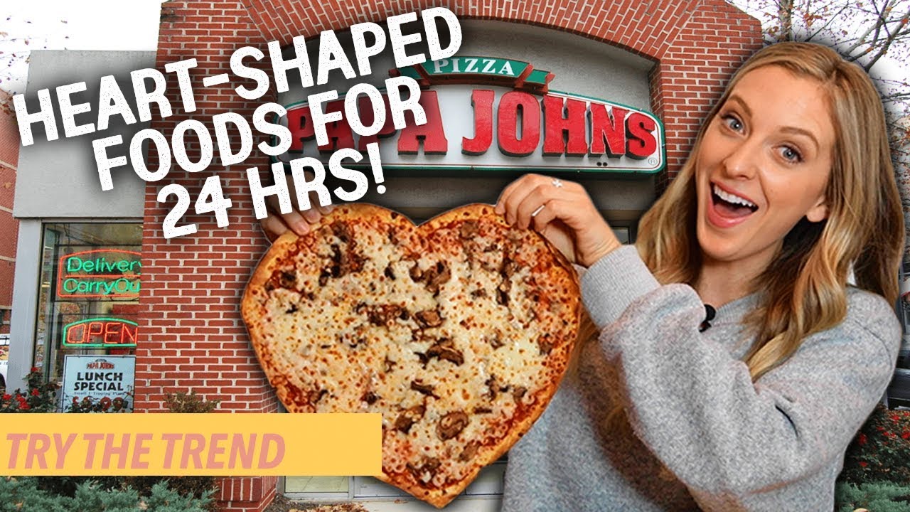 Eating ONLY Heart Shaped Foods For 24 Hours *Valentine&rsquo;s Day Challenge* | Try The Trend