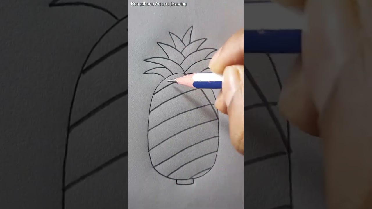 Pineapple🍍🍍Fruits drawing with pencil #art #draw #reels #shorts #pencildrawing