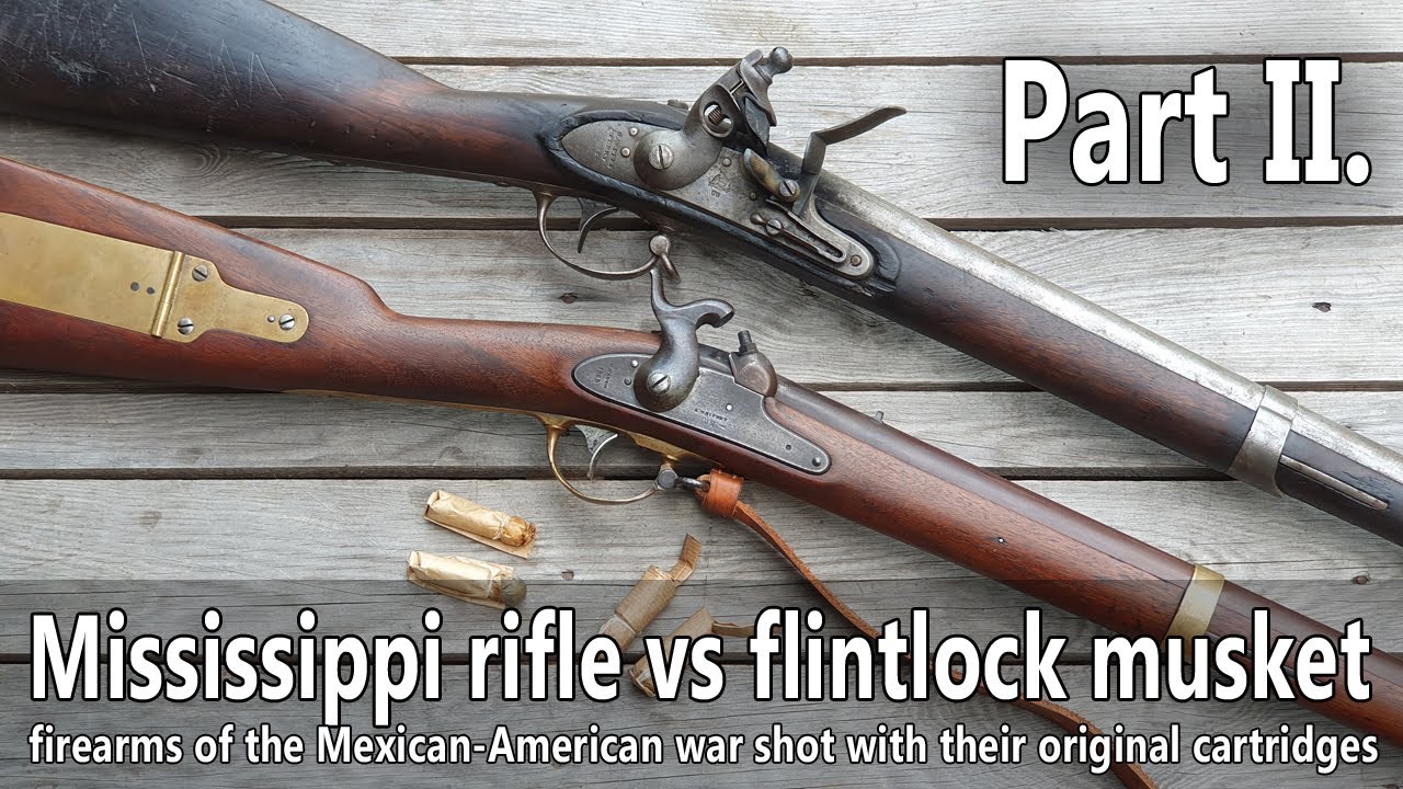 US M1821 flintlock musket vs US M1841 Mississippi rifle