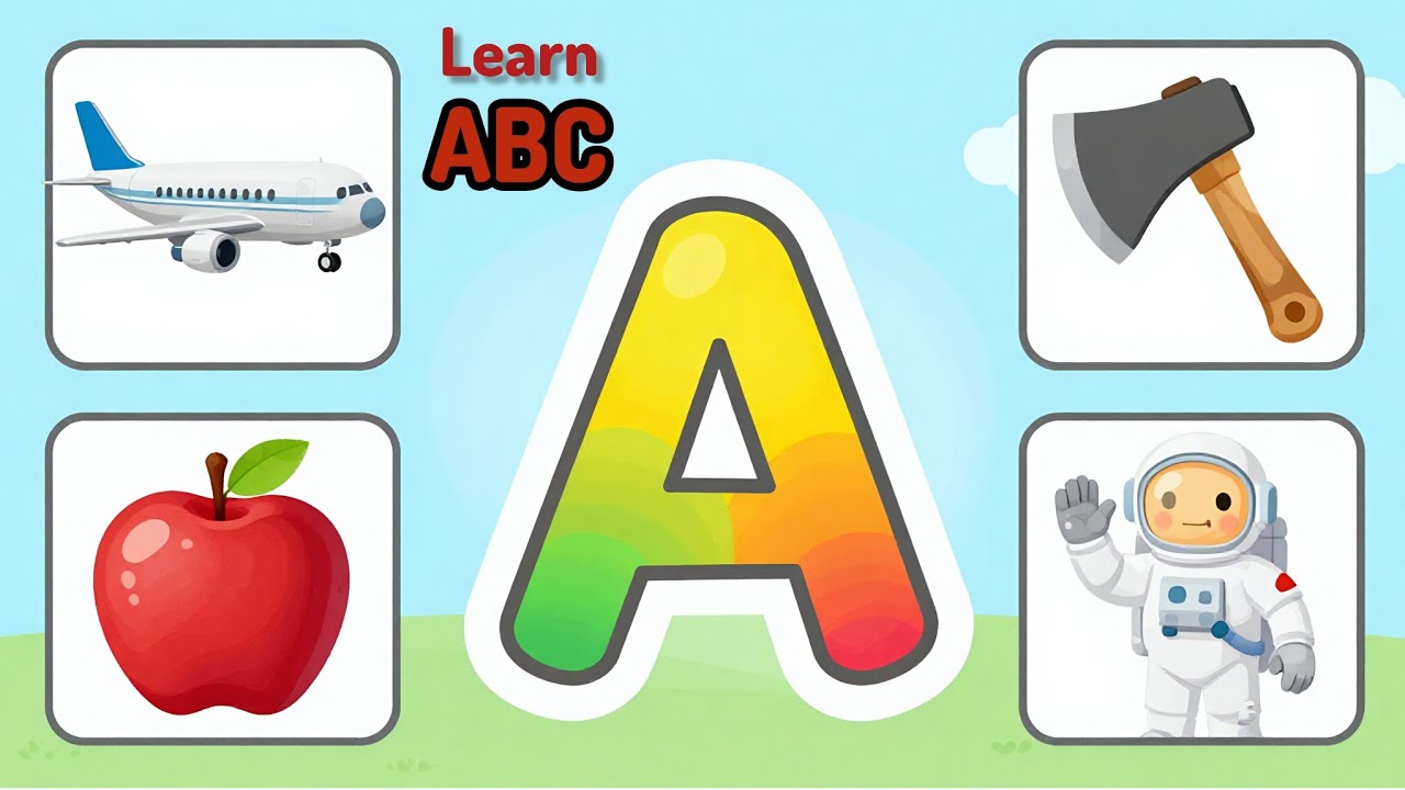 ABC четырьмя словами | Словарь ABC | Изучение английских слов | Буквы алфавита от А до Я
