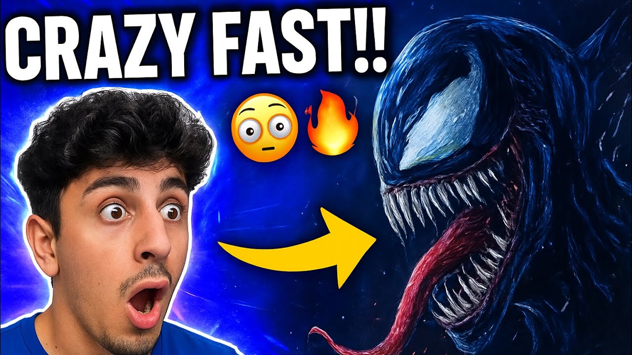 I Tried Drawing VENOM CRAZY FAST… and THIS Happened