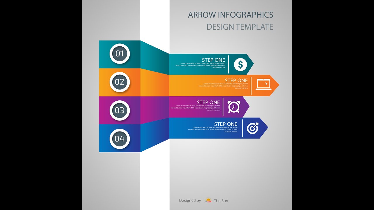 HOW TO MAKE ARROW INFOGRAPHICS DESIGN TEMPLATE IN PHOTOSHOP