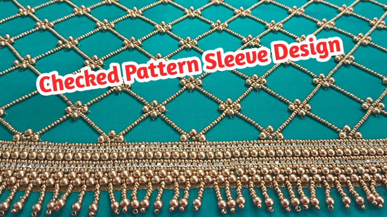 Aari Checked Pattern Sleeve Design | Checked Sleeve Design | Aari for beginners Tamil