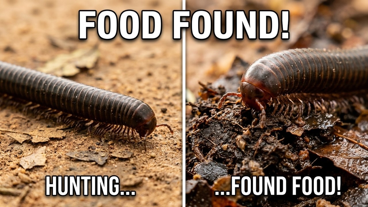 Incredible Close-Up: Giant Millipede Moving Through Soil, You Won't Believe How Many Legs