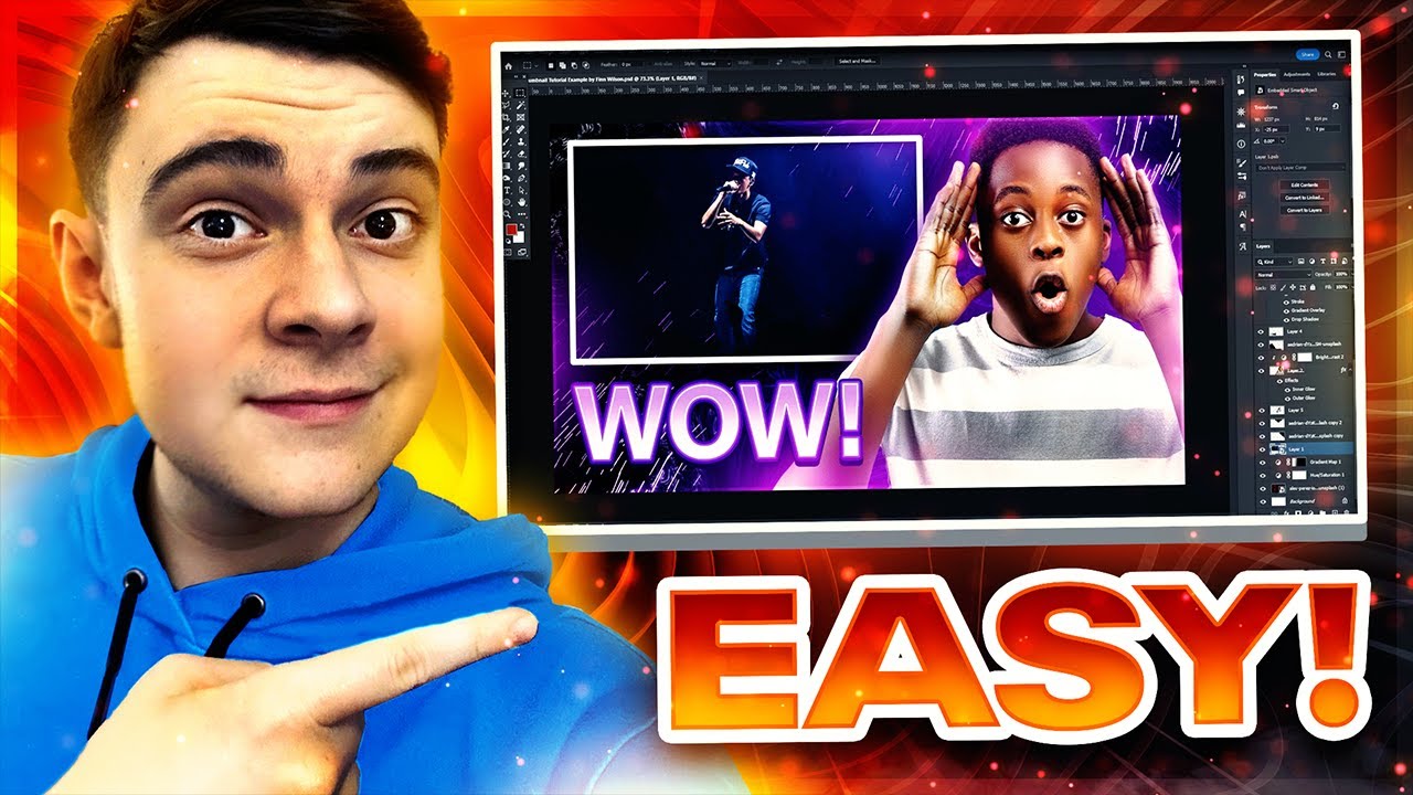 Make an EYE-CATCHING Reaction Video Thumbnail in 13 Minutes - Quick and Easy Tutorial + Assets