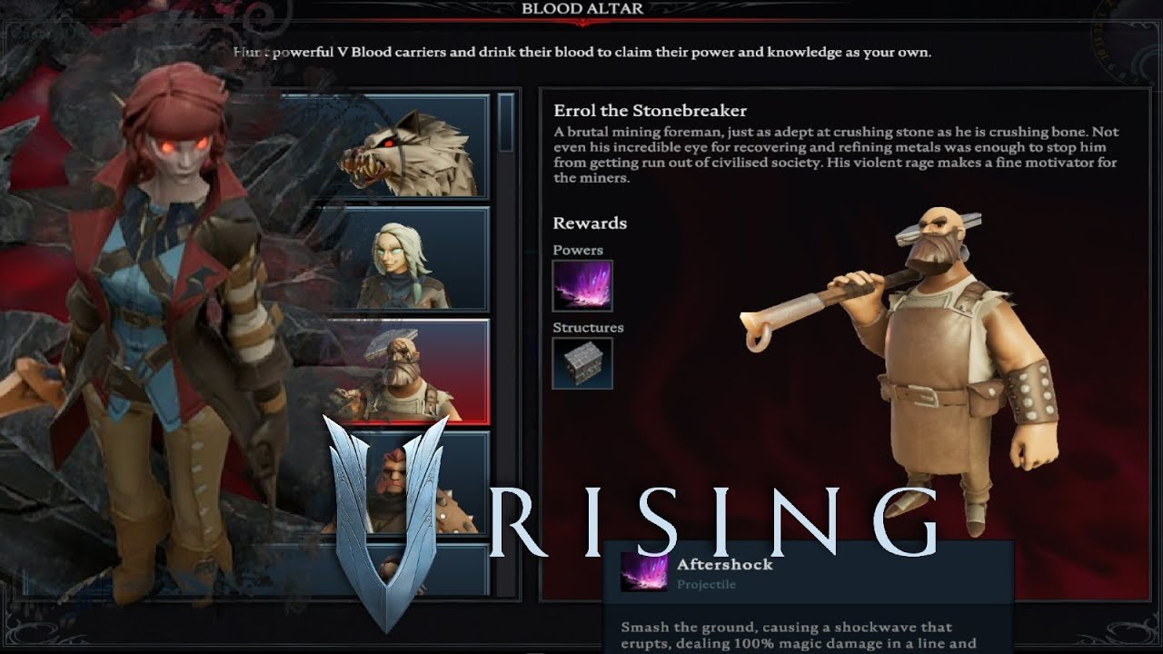 V Rising Farbane Woods boss: Errol the Stonebreaker