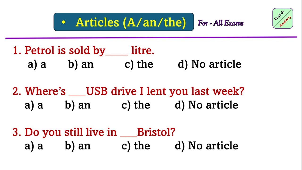 Article(A/An/The) practice set-8#articles #advanveenglishacademy #ssc #mts #chsl #articles