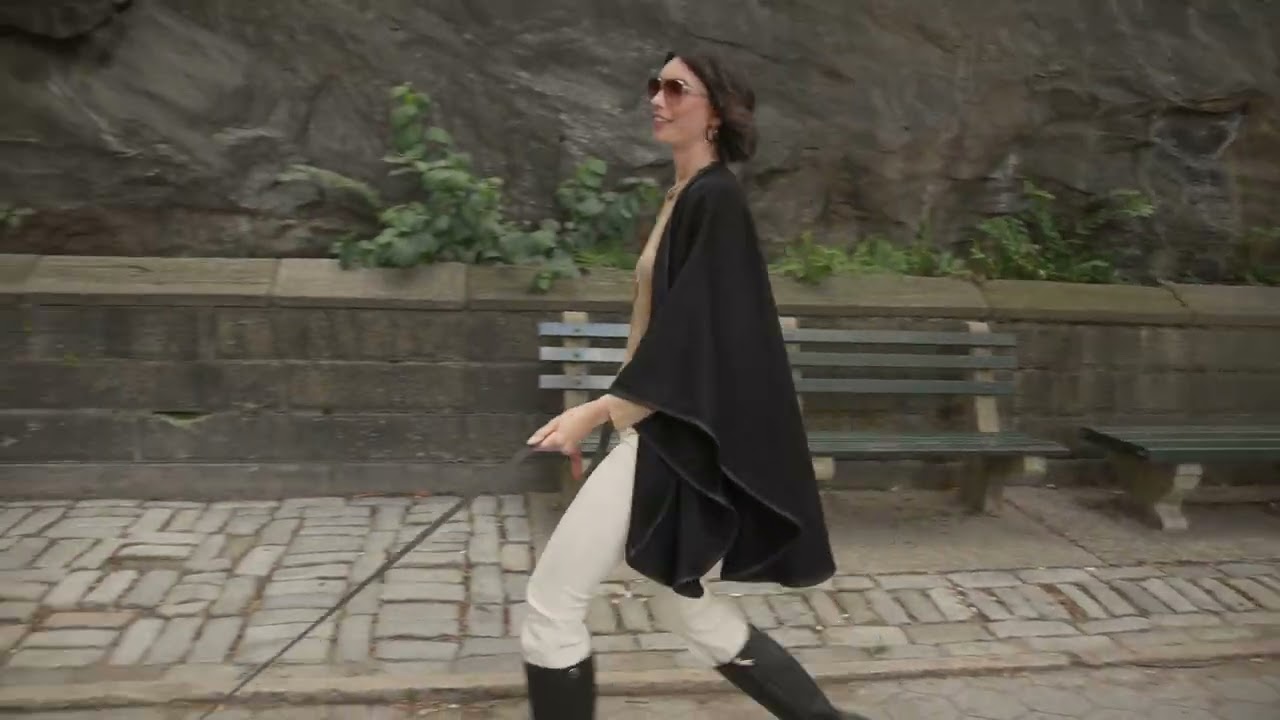 Sofia Cashmere Luxury Cashmere Leather Trimmed Capes