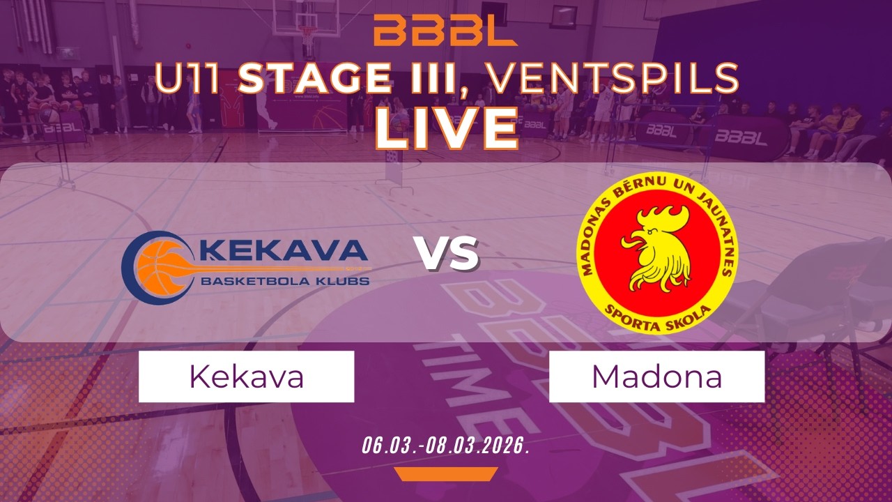 BK Ķekava 2015 vs Madonas BJSS 2015 | BBBL U11 | Stage III