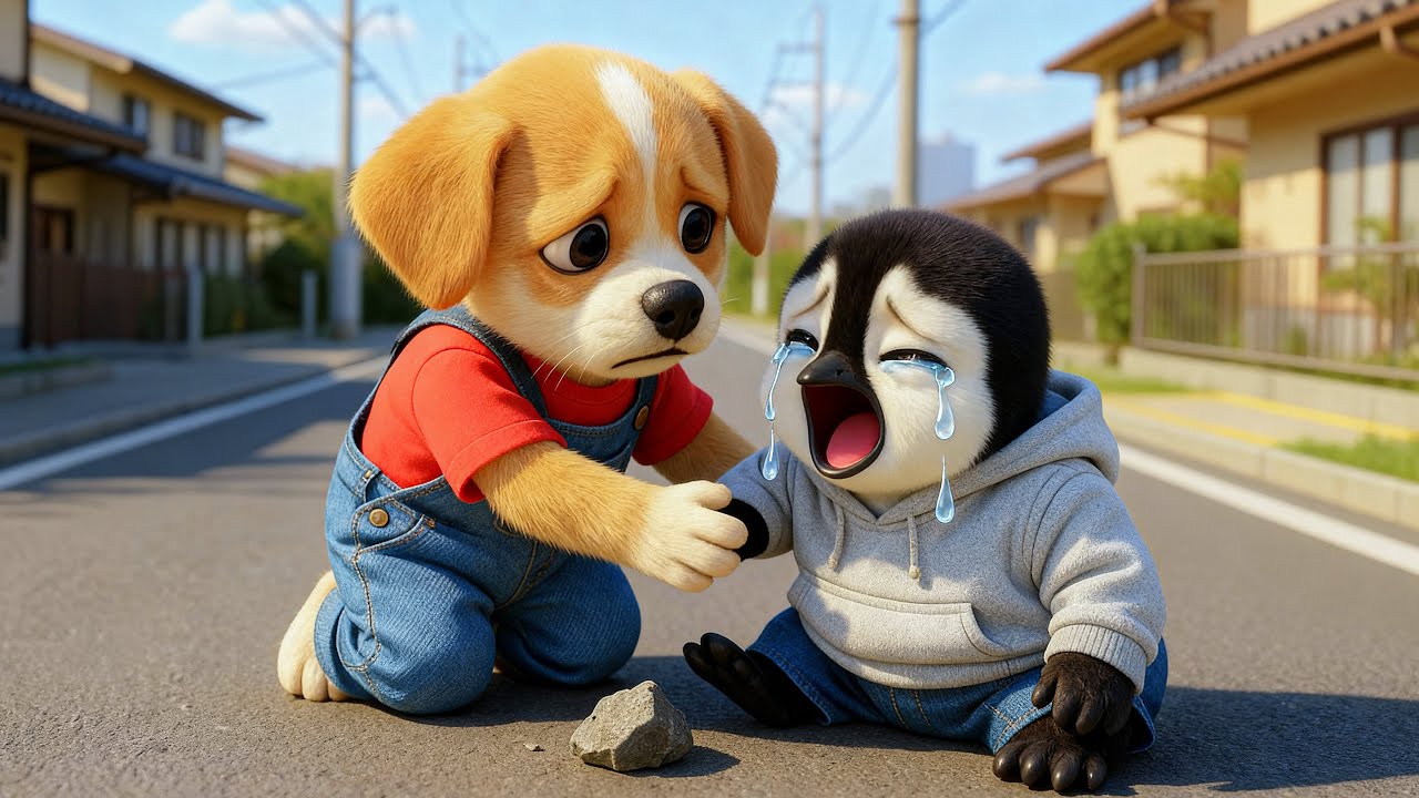 Baby Puppy Risks to Save Penguin Injured Come Home From School 🐧🚴💔Ginger&rsquo;s Big Surprise 🎁🐾