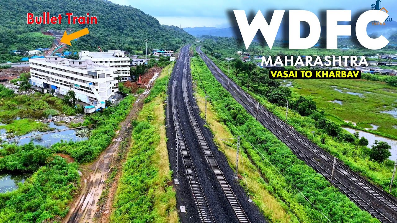 Western Dedicated Freight Corridor Update | Vasai To Kharbav Maharashtra #4k 