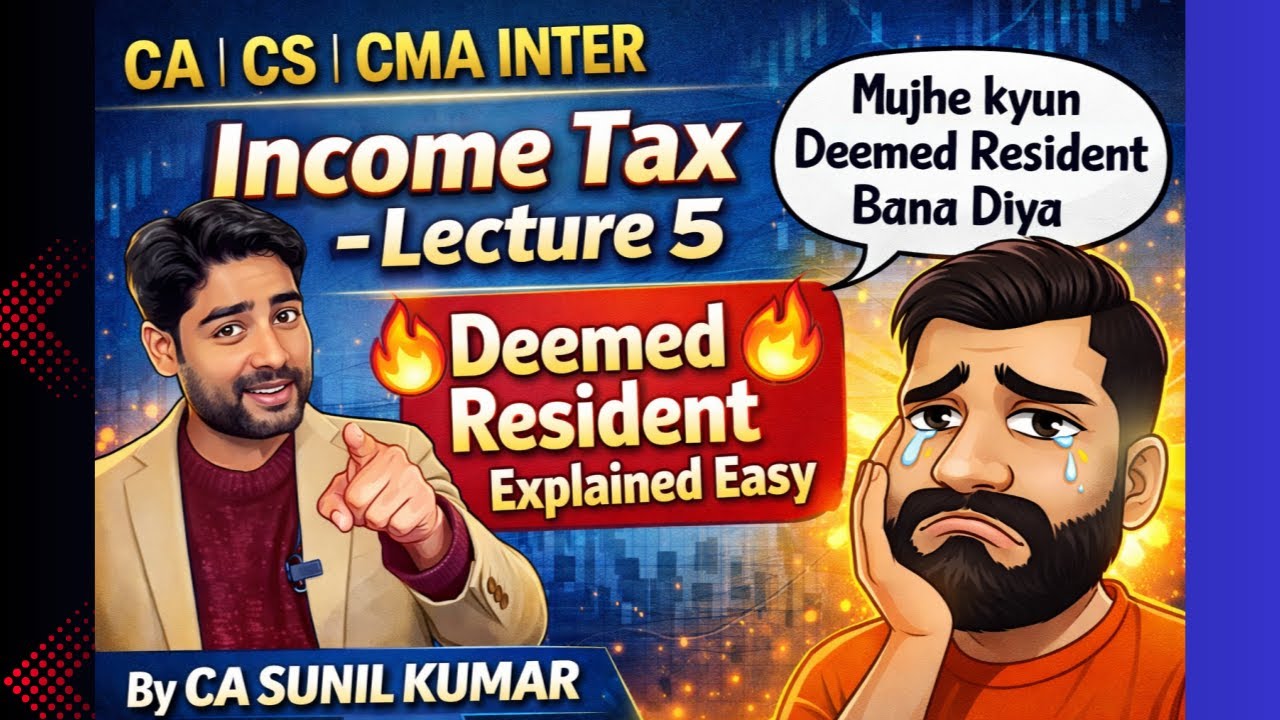 CA CS CMA Income Tax Lecture-5 | Residential Status Under Income Tax | Section 6 Explained |