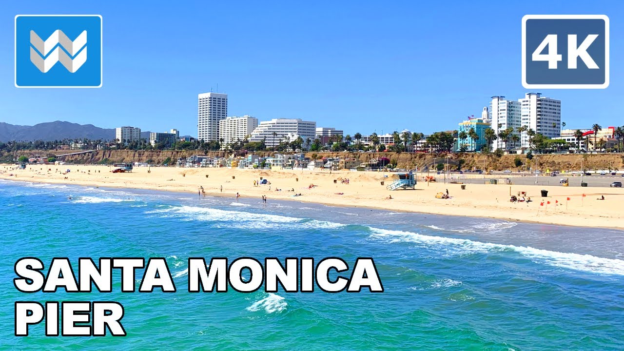 [4K] Santa Monica Pier in Los Angeles, California USA - Walking Tour & Travel Guide 🎧 Binaural Sound