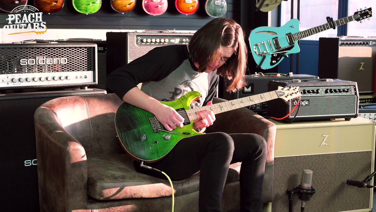 PRS Custom 24 Wood Library - Green Faded with Flame Maple Neck