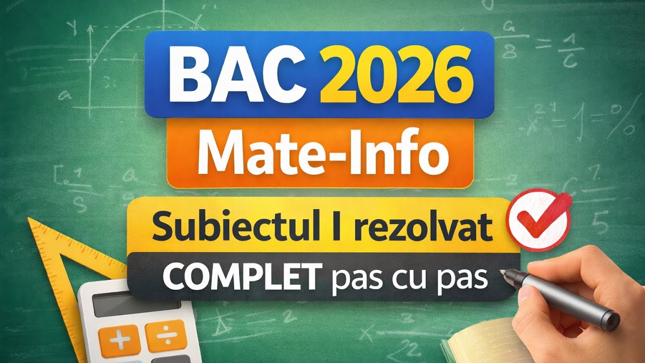 BAC Mate-Info 2026 |Teste de antrenament Testul 1 Subiectul I rezolvat COMPLET