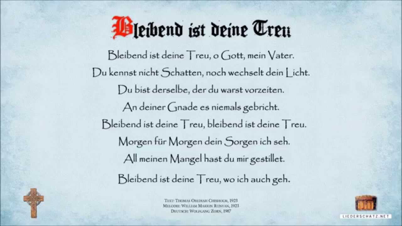 Bleibend ist deine Treu (Great Is Thy Faithfulness)