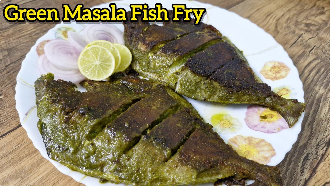 Green Masala Fish Fry | Green Masala Fish Fry Recipe | Green Masala Pomfret Fish Fry | Pomfret Fish