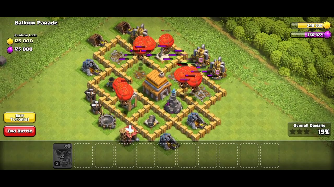 Class of clans.Town hall 5 practice mode attack 😱