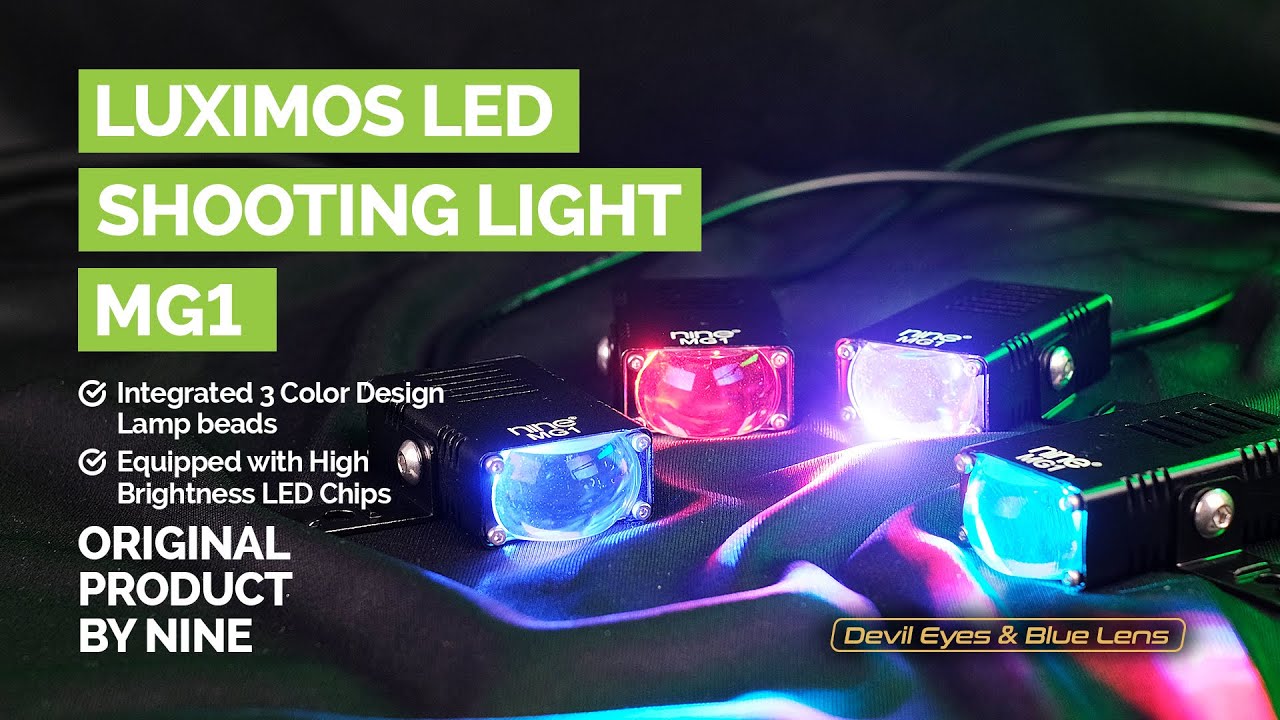NINE - (NEW PRODUCT) VIDEO KATALOG LUXIMOS LED MG1 - EXCLUSIVE WITH DEVIL EYES & BLUE LENS