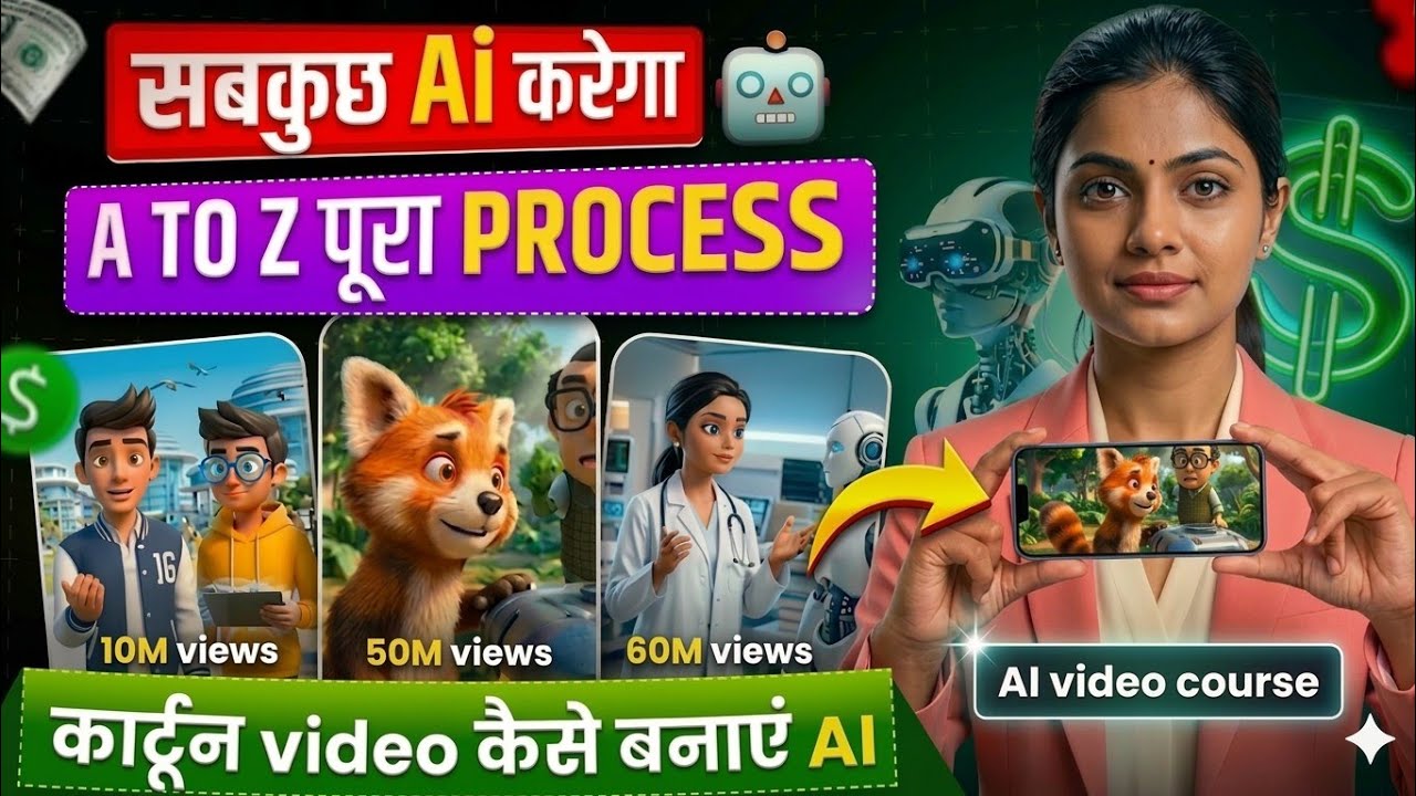 1 घंटे में AI Video के Master बनें! (Google Flow Full Course) 🚀 | AI Video Kaise Banaye Long video 