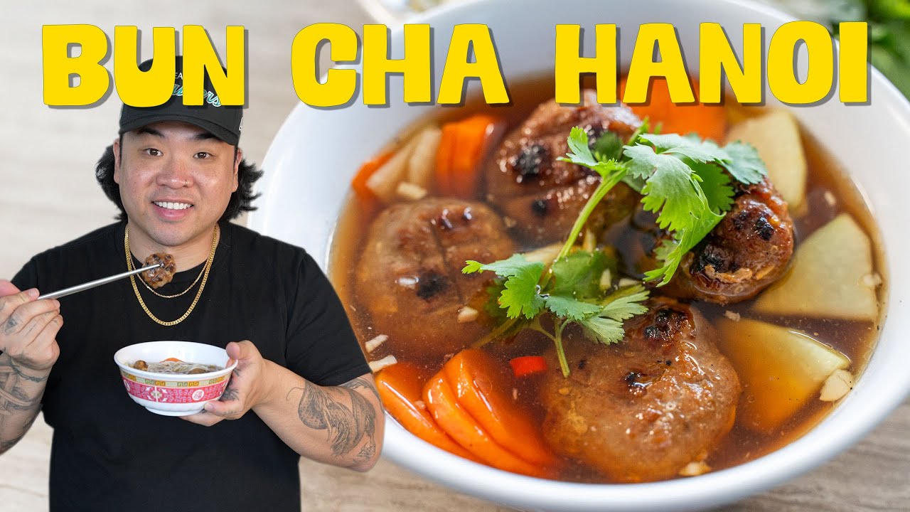 How to Make: Traditional Bun Cha Hanoi / Northern Vietnamese Grilled Pork Meatballs with Vermicelli