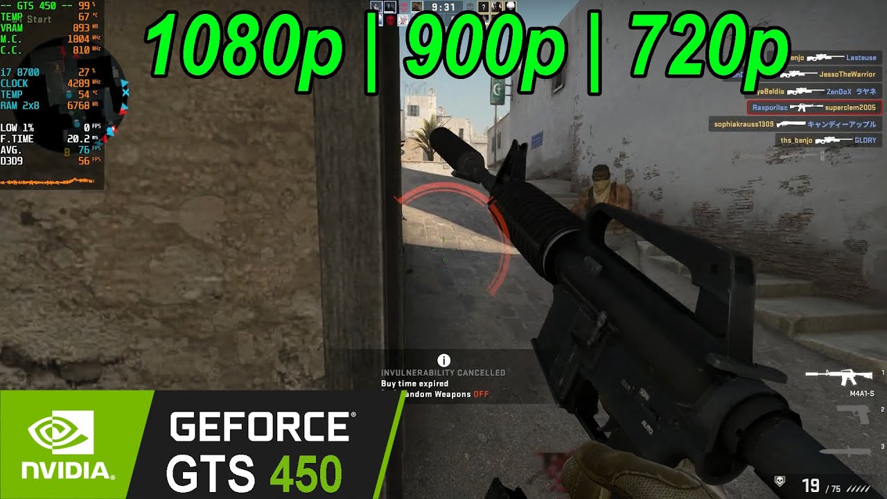GTS 450 | CS GO - 1080p, 900p, 720p