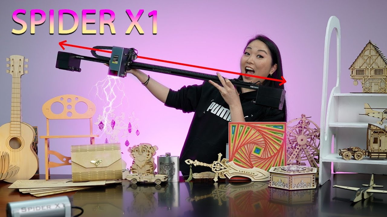 Spider X1 - 2 Meter LONG - ENGRAVE AND CUT HUGE AREAS!!! Laser engrave [English]