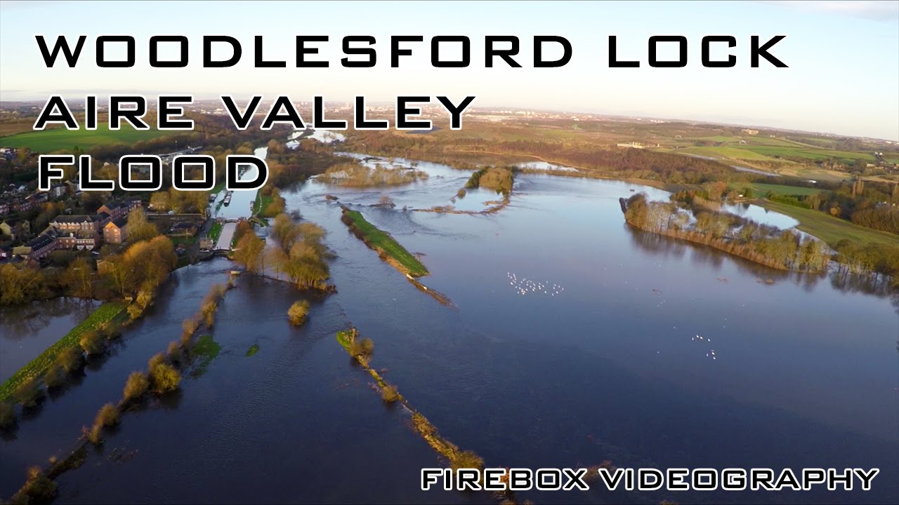 Woodlesford Lock | Aire Valley | Leeds Flood | Aerial Video |  2015