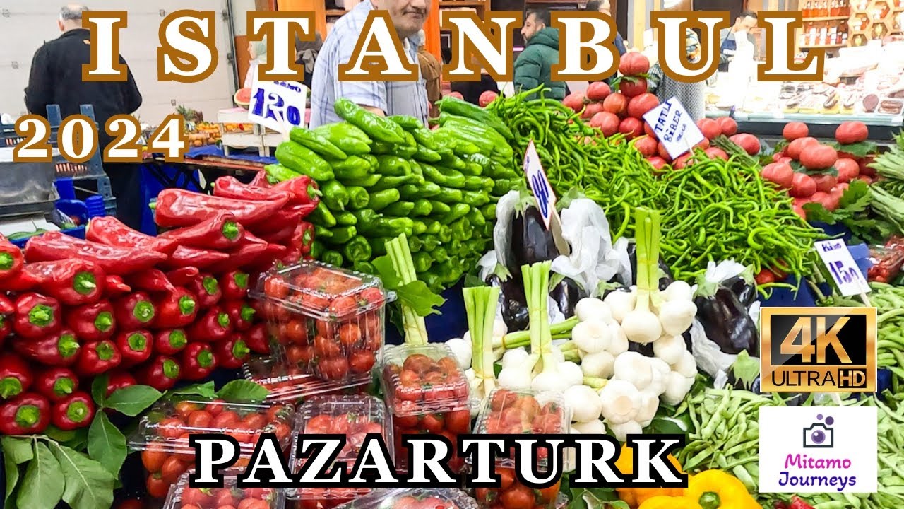 ISTANBUL 4K WALKING TOUR | BAHCESEHIR LOCAL MARKET PAZARTURK | SUMMER FRUITS, VEGETABLES | MAY 2024