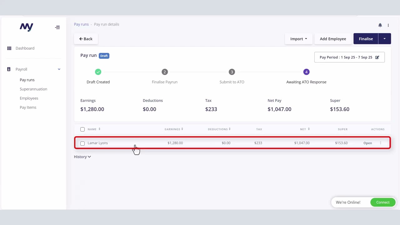 How to Edit a Pay Run After ATO Submission in Myaccountant