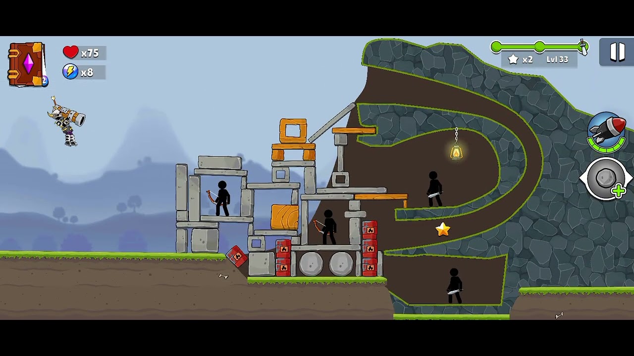 Boom Stick: Bazooka Puzzles - Levels 33-34