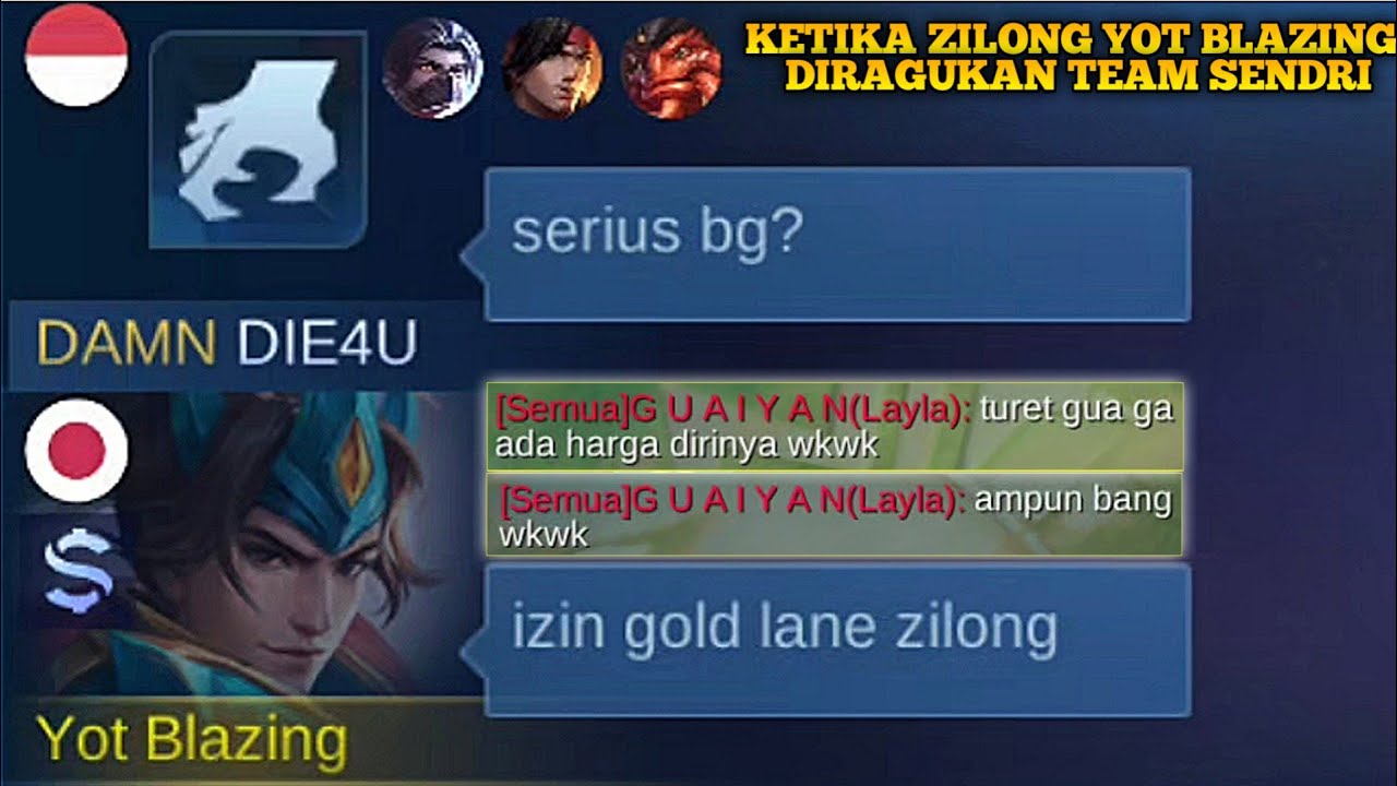 ZILONG GOLD LANE YOT BLAZING DIRAGUKAN TEAM SENDIRI?!! ENDING NYA ZILONG YANG DAPET MVP!!😱MLBB