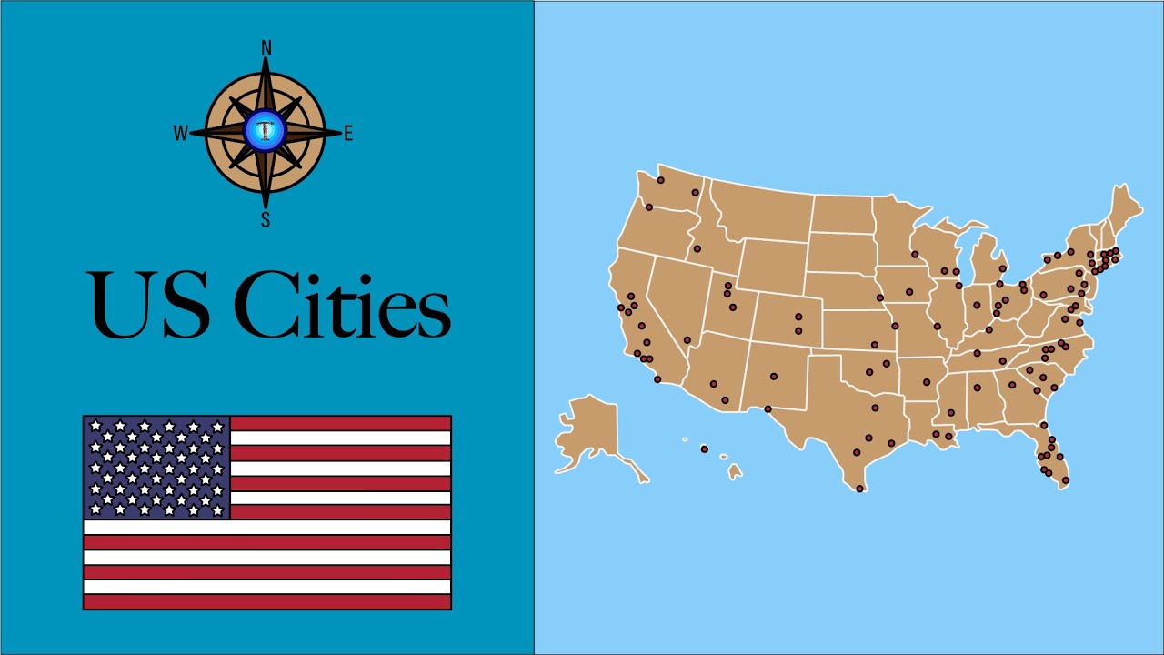 Top 100 Biggest Cities in the United States Mapped 🇺🇸