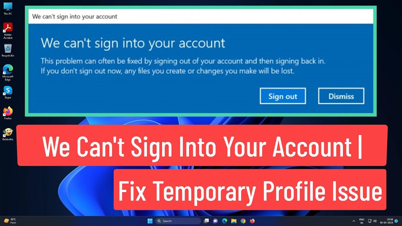 We Can't Sign Into Your Account | Fix Temporary Profile Issue Windows 11/10